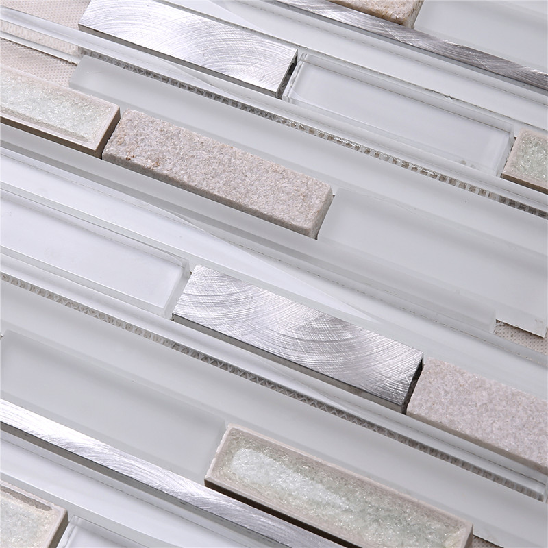 Factory Direct Ocean Μπλε Crystal Glass Strip Μωσαϊκό Πλακάκι HSD124