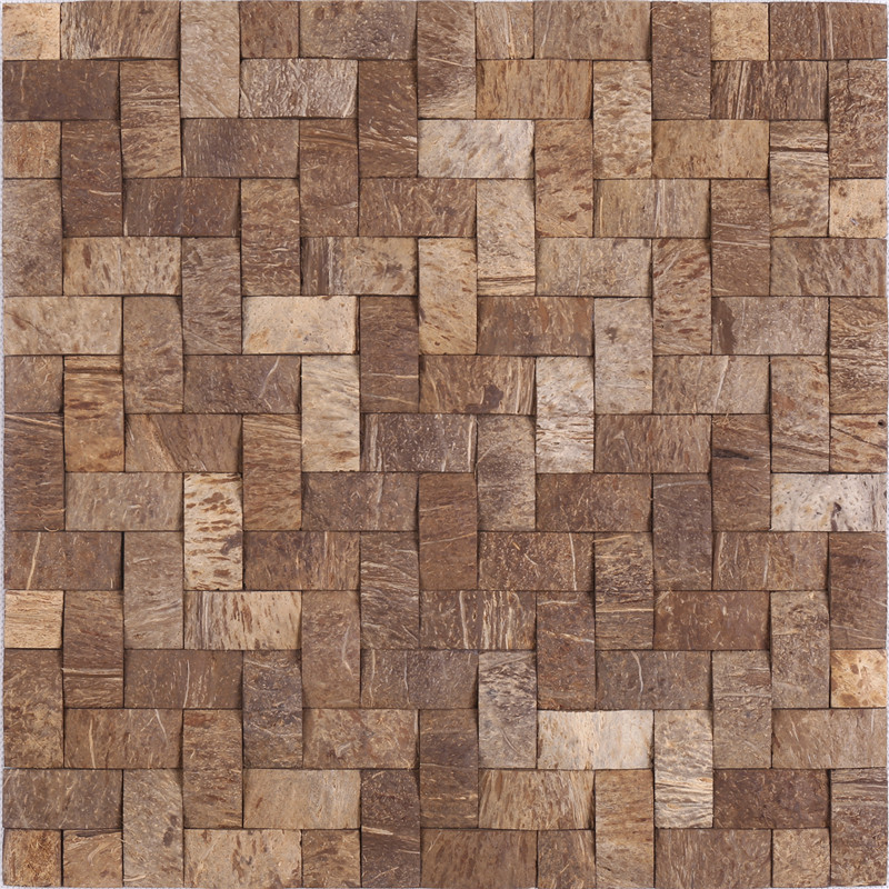 YK03 φυσικό τετράγωνο κοκοφοίνικα κέλυφος μωσαϊκό πλακάκια ξύλο που ψάχνουν ψηφιδωτά πλακάκια
