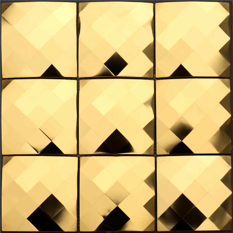 Πολυτελές πλακάκι μωσαϊκού Golden Diamond Metal backsplash