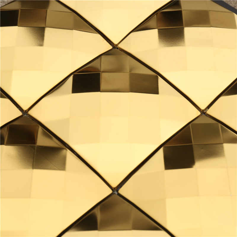 Πολυτελές πλακάκι μωσαϊκού Golden Diamond Metal backsplash