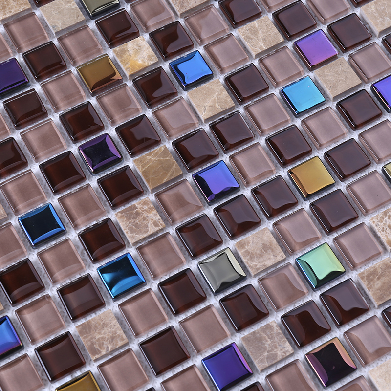 Ιριδίζουσα Διακοσμητικά Μπάνιο τοίχου Πλακάκια Glass Μωσαϊκό Μικτή Κεραμικά Backsplash προς πώληση