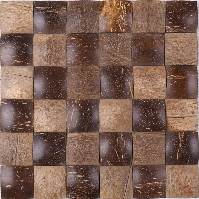 Antique φυσικό γυαλισμένο τετράγωνο καρύδας κέλυφος μωσαϊκό διακοσμητικά κεραμίδια τοίχου