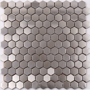 Premium υψηλής ποιότητας Hexagon από ανοξείδωτο χάλυβα μεταλλικό μωσαϊκό κουζίνα splash πλακάκια πίσω